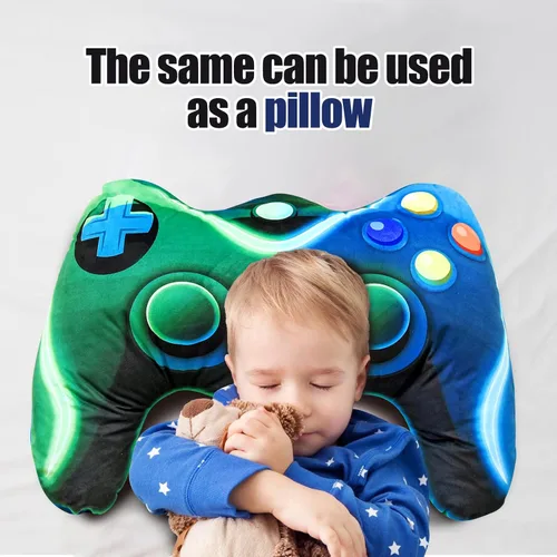 Vista 6 de Meeting Story Cojín de Felpa con Forma de Controlador de Juego para Niños y Niñas Decoración de Habitación de Jugadores para Sofá Sillón/Silla