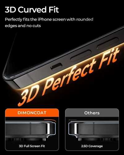Vista 7 de DIMONCOAT Paquete de 4 protectores de pantalla de privacidad compatibles con iPhone 13 [Kit de alineación automática] [Protección militar 10X]