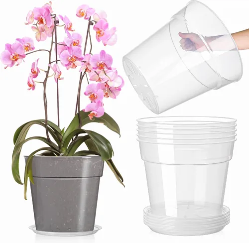 Vista 9 de Baderke 3 Pack Clear Nursery Pot,9.25 Inches