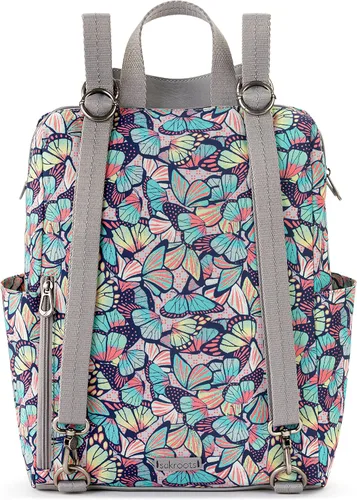 Vista 4 de Sakroots Loyola - Mochila para mujer de sarga ecológica, correa cruzada ajustable, bolsa multifuncional con compartimento para portátil, bolso