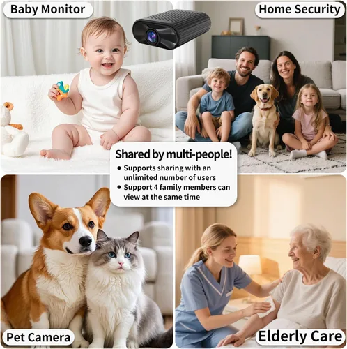 Vista 7 de Mini cámara – Cámara inalámbrica WiFi 4K portátil con visión nocturna, detección de movimiento, aplicación de teléfono Live View – Cámara