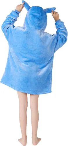 Vista 2 de Manta con capucha unisex de animales, manta cómoda y cálida con bolsillo, para niños