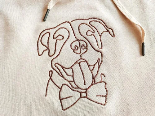 Vista 7 de Nazenti Sudadera con capucha bordada para perro, sudadera personalizada de una línea para mascotas, suéter de mamá de perro, regalos personalizados