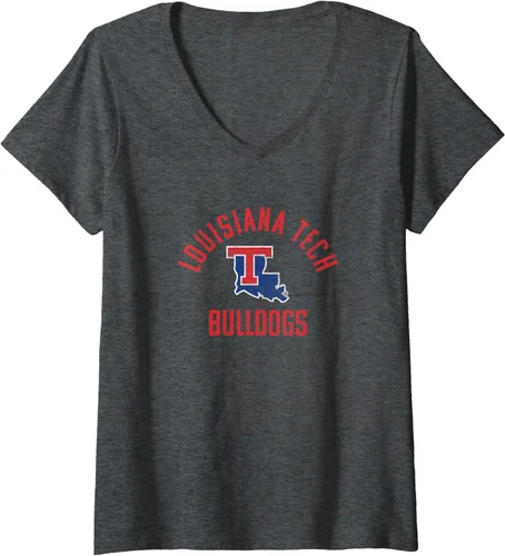 Vista 3 de Louisiana Tech Bulldogs - Camiseta grande con cuello en V, Negro