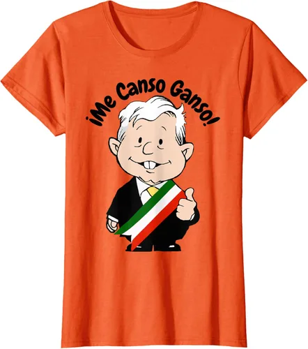 Vista 54 de AMLO Amlito Me Canso Ganso - Camiseta con diseño de dibujos animados mexicanos Gris Oscuro