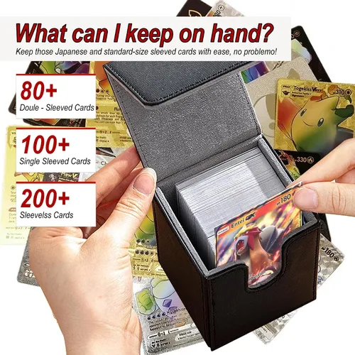 Vista 3 de MTG - Caja de cartas para Commander Deck Box con 2 divisores, caja de almacenamiento de tarjetas para más de 100 tarjetas de una sola manga, soporte