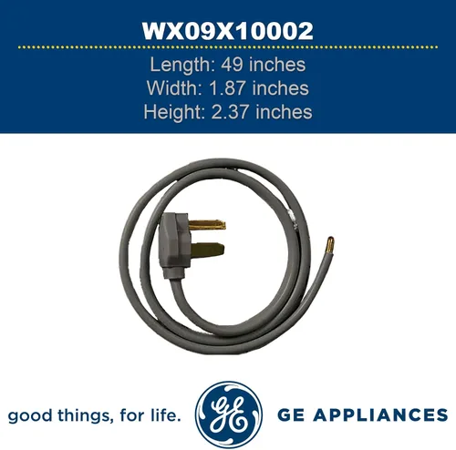 Vista 3 de Ge neral Electric WX09X10002 - Cable secador de alambre de 4 pies y 30 amperios
