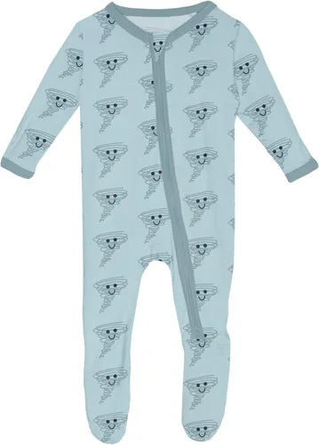 Vista 53 de KicKee Baby & Toddler - Pijama de viscosa ultrasuave de bambú con patas abatibles y puños