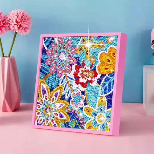 Vista 7 de ZUYUSUT Paquete de 4 bonitos kits de pintura de diamantes con flores de mariposa para niños y niñas de 3 a 12 años, manualidades, juegos de pintura