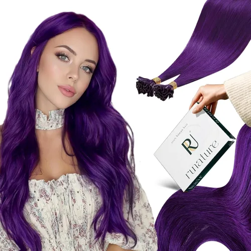 Vista 81 de RUNATURE Extensiones de cabello humano con punta en U, color marrón ceniza a rubio platino