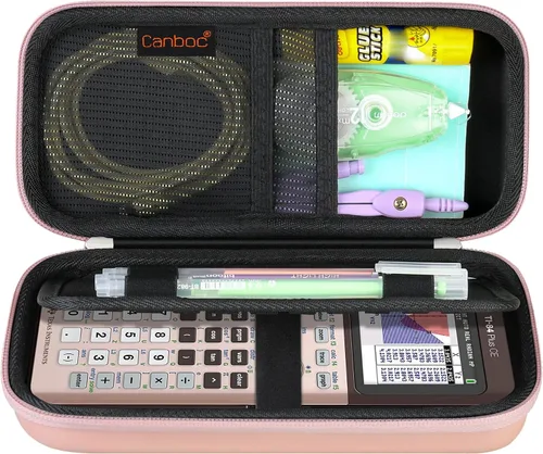Vista 9 de Canboc Estuche para calculadora gráfica para Texas Instruments Ti-84 Plus CE/Ti-84 Plus/TI-83 Plus Calculadora gráfica a color, Bolsa de malla