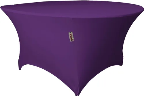 Vista 7 de LA Linen Mantel redondo de elastano, 60 x 30 pulgadas, negro