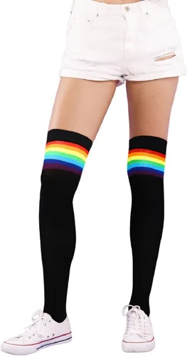 Vista 3 de Benefeet Sox Womens Thigh High Socks Girls Novelty Cotton Over the Knee High Socks Funny Crazy Long Stockings Leg Warmers