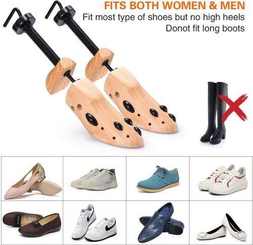 Vista 2 de Estirador de zapatos bidireccional para hombres y mujeres, longitud y ancho ajustables, perfecto para zapatos ajustados, tamaño mediano 6.5-9