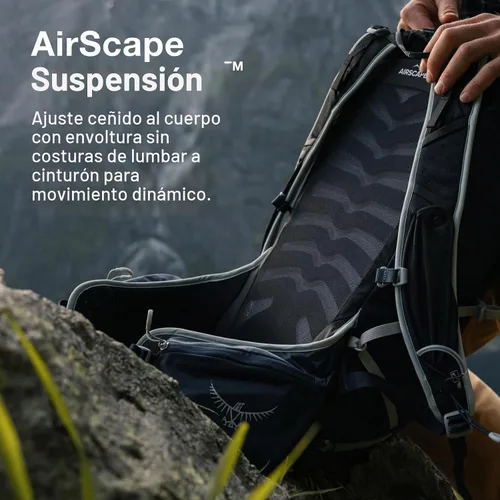Vista 5 de Osprey Talon 22L Mochila de senderismo para hombre con cinturón de cadera, color azul cerámica, S/M