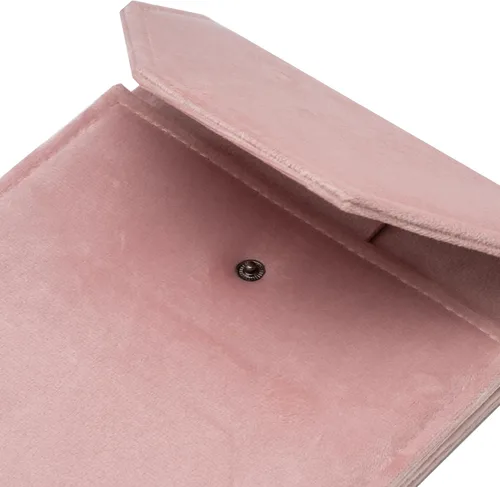 Vista 2 de COWFEX Terciopelo collar joyería carpeta de viaje almacenamiento vitrina (rosa)