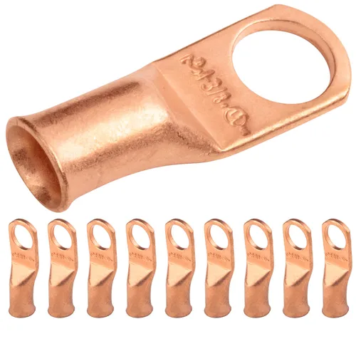Vista 69 de SELTERM - 5 terminales de anillo resistentes para cable de batería, calibre 1/0 AWG, pernos de 1/2 pulgadas, terminales de calibre 0, ojales