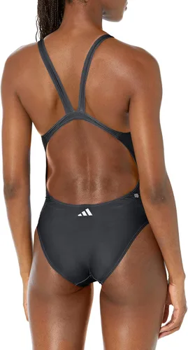 Vista 2 de adidas Traje de baño con estampado de barras grandes estándar para mujer