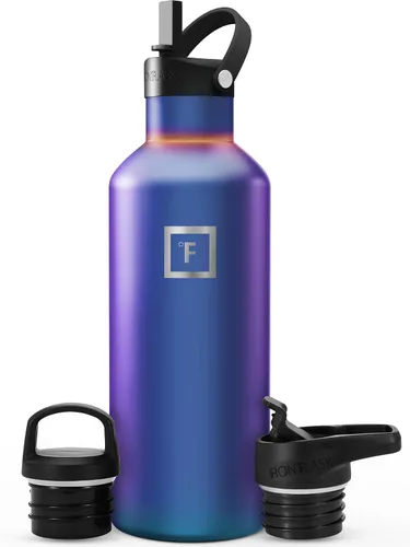 Vista 31 de IRON °FLASK Botella de agua de boca estrecha de 24 onzas con boquilla Aurora