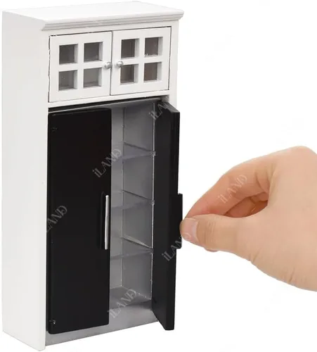 Vista 8 de Muebles en miniatura para casa de muñecas iLAND a escala 1:12, cocina moderna para casa de muñecas con set de accesorios