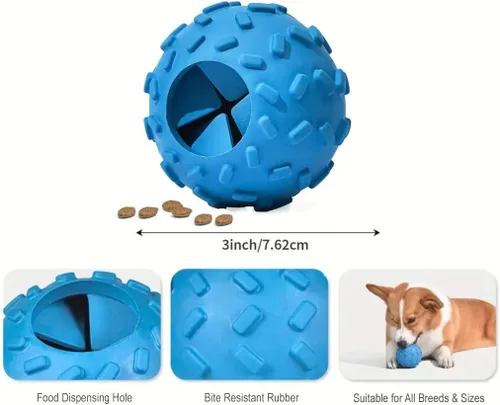 Vista 2 de Desafiante bola dispensadora de golosinas para cerdos, lechones, perros, conejos, gatos y otros animales pequeños, estimulación mental y diversión