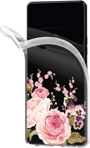 Vista 3 de Funda para Galaxy Note 9, para Samsung Note 9, funda transparente y flexible de TPU de silicona suave para Samsung Galaxy Note 9 Rose Flower