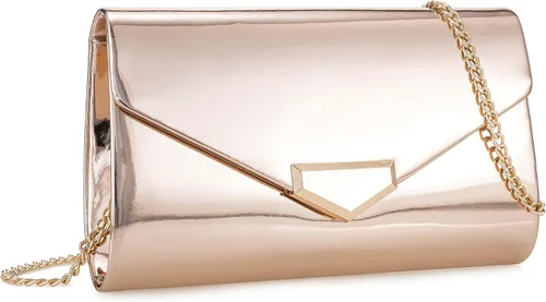 Vista 19 de CHARMING TAILOR Bolso de embrague de PU para mujer, bolso de mano elegante para ocasiones especiales