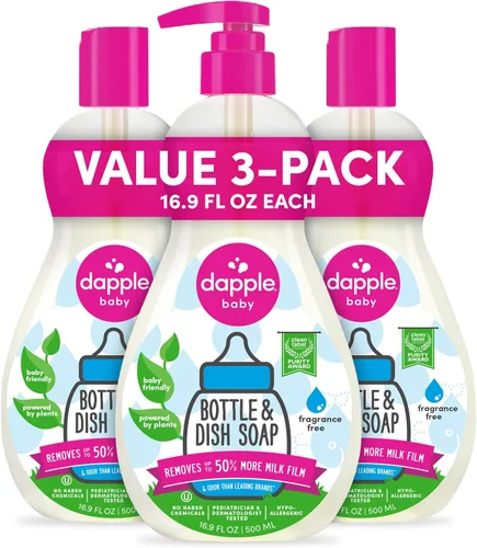 Vista 12 de Repuesto para líquido para lavar platos y botellas de bebé Dapple, sin fragancia, 34 onzas líquidas, DP-035B, 2
