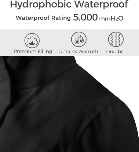 Vista 4 de wantdo Abrigo de invierno para mujer, chaqueta acolchada impermeable, parka gruesa con capucha de piel