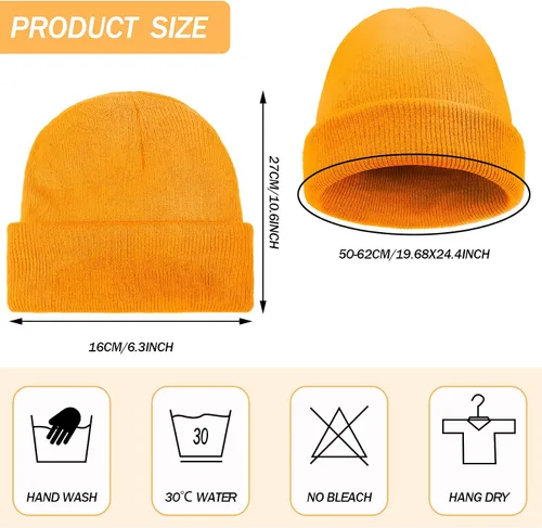 Vista 2 de Paquete de 16 gorros de invierno a granel para clima frío, unisex, gorro cálido para hombres y mujeres, conducir, ciclismo, senderismo, patinaje