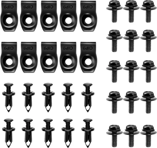 Vista 10 de GOOACC 100 piezas de 10 tamaños de clip de moldura de resorte de metal clip universal de sujeción de cuerpo de automóvil compatible con GTI, Jetta