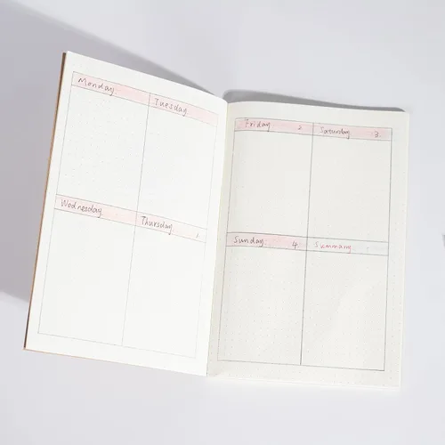 Vista 9 de TWONE Cuaderno, paquete de 6 cuadernos de papel kraft de tapa blanda, cuadrícula de puntos, cuadernos para oficina, escuela, negocios, trabajo