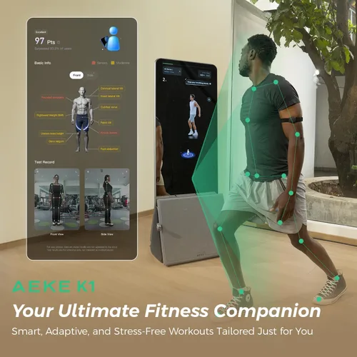Vista 3 de Sistema de gimnasio inteligente para el hogar AEKE K1 + esterilla de yoga