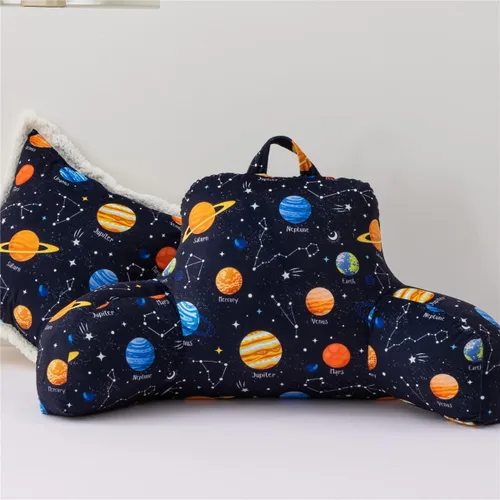 Vista 9 de NTBED Almohada para Leer con Control de Video Juego Impreso, Almohada de Cuña para Cama con Respaldo y Brazos, Almohada de Soporte para la Espalda
