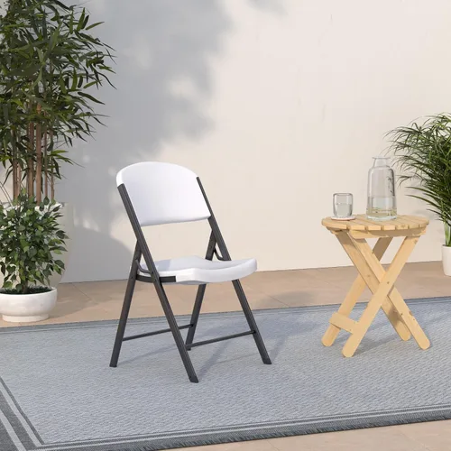 Vista 2 de Lifetime Silla plegable contorneada de grado comercial, color blanco (paquete de 4)