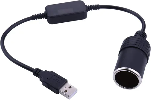 Vista 2 de Adaptador USB para encendedor de cigarrillos – iGreely USB A macho a 12 V para encendedor de cigarrillos de coche, convertidor de cable hembra de 1