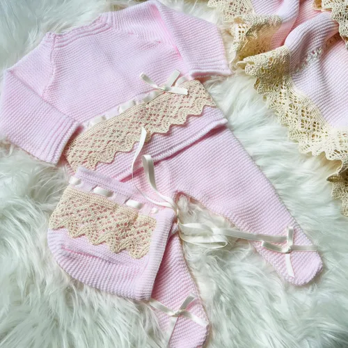 Vista 3 de Conjunto de ropa de punto para bebé recién nacido, traje de punto para niños y niñas
