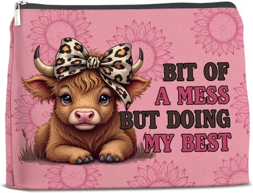 Vista 13 de Bolsa de maquillaje floral humor, regalos para mujer, B