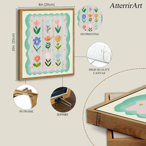 Vista 4 de AtterrirArt Bonito arte de pared enmarcado para guardería, 8 x 10 pulgadas, decoración de pared floral caprichosa, póster de impresiones en lienzo
