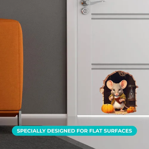 Vista 3 de EGD Lindas Calcomanías de Agujero de Ratón 3D 10x10 cm Pegatinas de Pared para Decoración de Habitación Infantil Calcomanías de Pared para Ratón