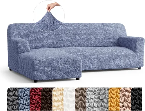 Vista 47 de PAULATO BY GA.I.CO. Funda de sofá modular, funda para sofá chaise longue en forma de L, fundas lavables para sofá esquinero, funda elástica de Gris