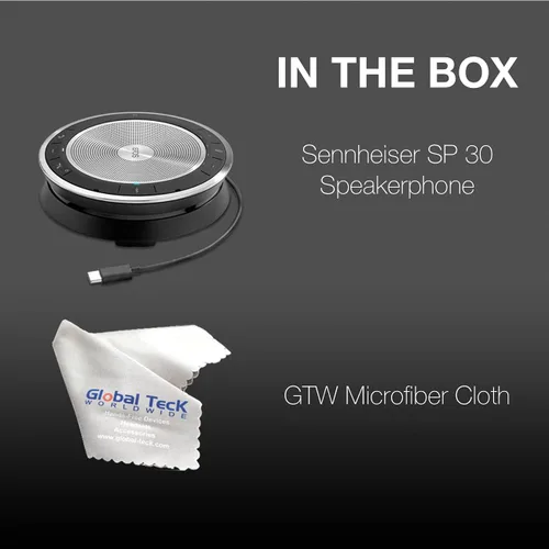 Vista 9 de EPOS - Sennheiser Expand 30 Altavoz Bluetooth portátil - Paquete global Teck con paño de microfibra GTW - Compatible con equipos, Zoom, Webex