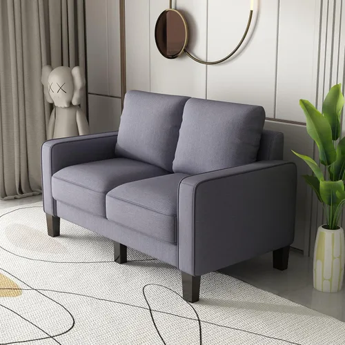 Vista 9 de CITYLIGHT Juego de sofá de 2 piezas de 2+3 plazas con espacio de almacenamiento y patas de madera maciza, juego de sala de estar tapizado con sofá