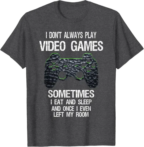 Vista 42 de Funny Gamer Video Games - Camiseta para niños y adolescentes, ajuste clásico, color negro, mezcla de algodón, Negro