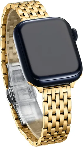 Vista 13 de Correa delgada y femenina para Apple Watch 11 10 Se 9 8 7 6 5 4 3, Correa metálica elegante para mujeres para Apple Watch 42mm 41mm 40mm 44mm 45mm
