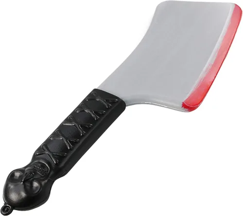 Vista 3 de Skeleteen Cuchillo de disfraz de cuchillo sangriento cuchillo de carne de arma falsa con mango de sangre y Jolly Roger