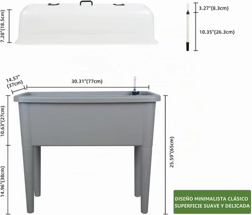 Vista 3 de Dexceder Cama de jardín elevada con riego automático de 13.2 galones