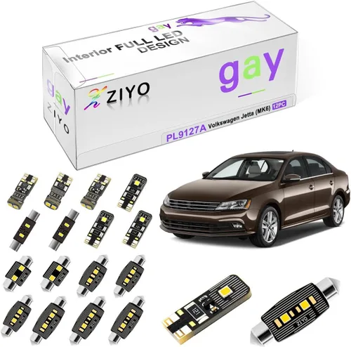 Vista 8 de Kit de luces LED para interior Volkswagen Jetta MK5 2005-2010 de repuesto de bombillas de cúpula, 6000 K, luces LED blancas de xenón, accesorios