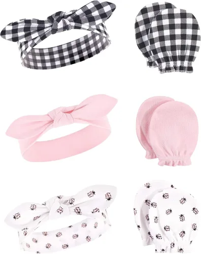 Vista 146 de Hudson Baby Conjunto de diadema de algodón y manoplas para rascar para bebé
