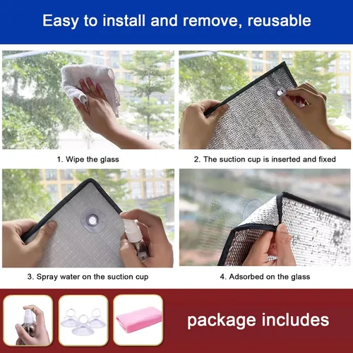 Vista 9 de Película aislante para techo de habitación, lámina de aluminio de aluminio para ventana de balcón, control de calor, aislamiento acústico, tinte